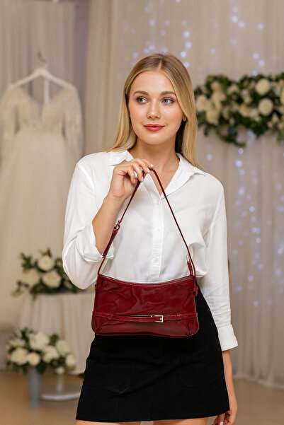 Handley Γυαλιστερή πολυτελής τσάντα ώμου Cerry