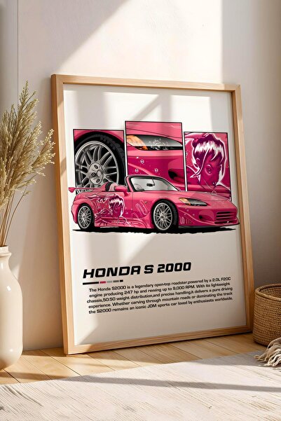 Saturn S 2000 Çerçeveli Tablo - Honda Car Poster