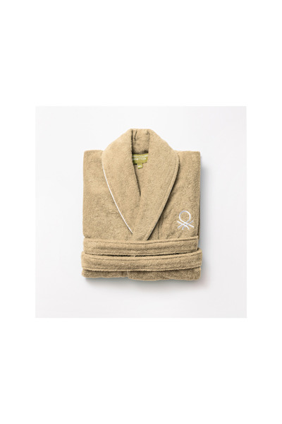 Benetton Bathrobe Beige 100% Cotton