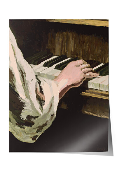 Zestia Poster fără ramă, Mâini care cântă la pian, Poster decorativ pentru ho...