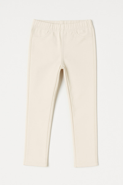 Magu Girl's Cotton Ecru Leggings