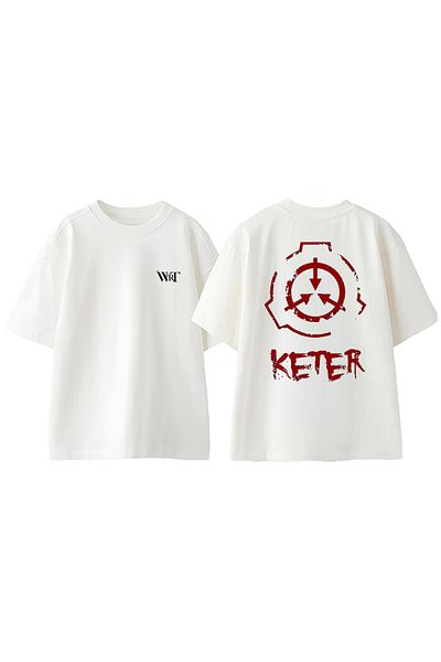 THEWERT Scp Foundation 1 Design Back Printed Cotton White Oversize T-Shirt