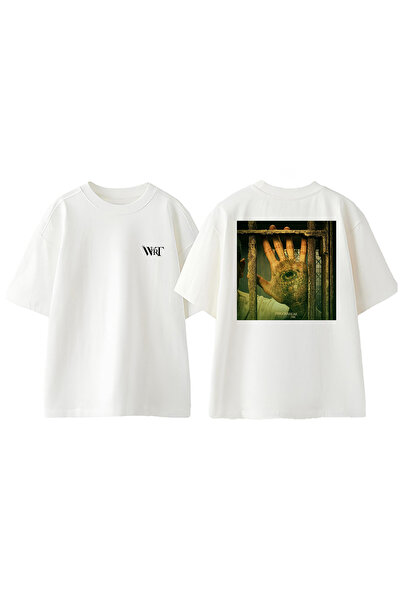 THEWERT Prison Break 9 Design Back Printed Βαμβακερό λευκό μπλουζάκι Oversize