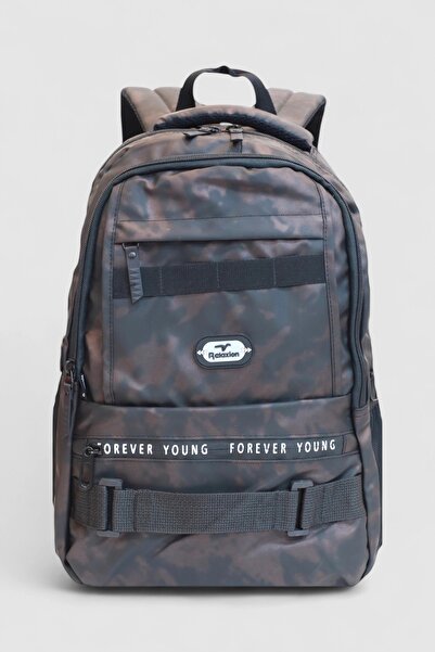 Relaxion 2052-Camouflage Top Quality Unisex Anatomical Back Supported Daily, Sports and School Backpack