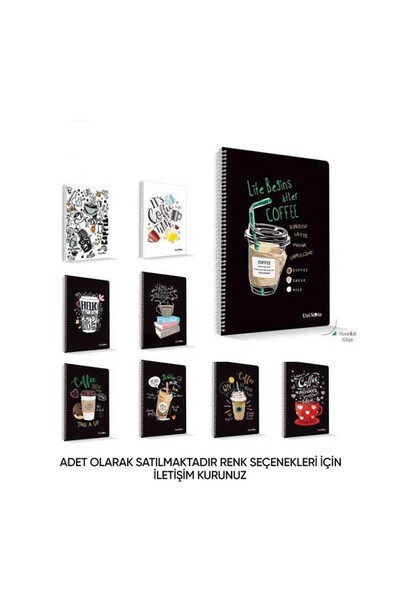ÇINAR DEFTER Spiralna plastična korica za kafu A4, 72 lista, crtani blok