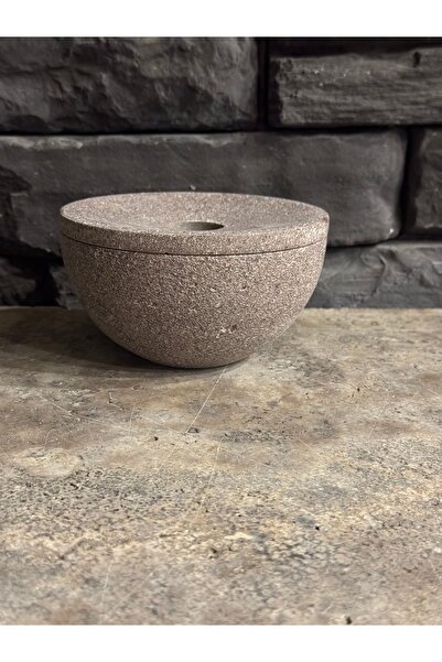 Polen Stone Natural Stone Lid Ashtray – 13X8 cm