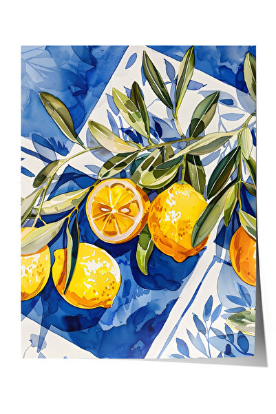 Zestia Αφίσα χωρίς πλαίσιο, Κλαδιά λεμονιού, Αφίσα διακόσμησης κουζίνας Αρ.: ...