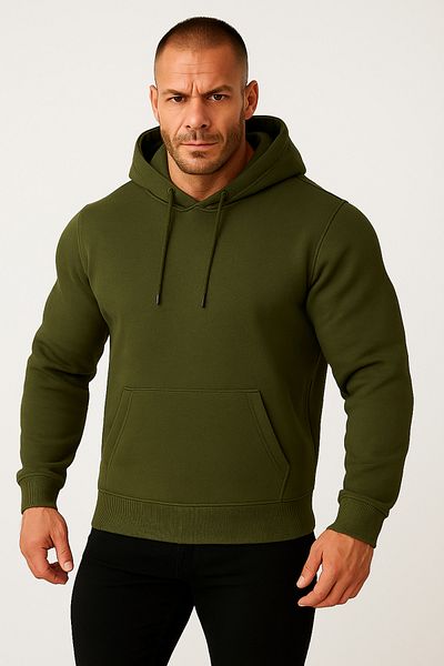 CLASSY.MODA Men's Hooded Sweatshirt - Oversize Fit 3 Thread Fabric