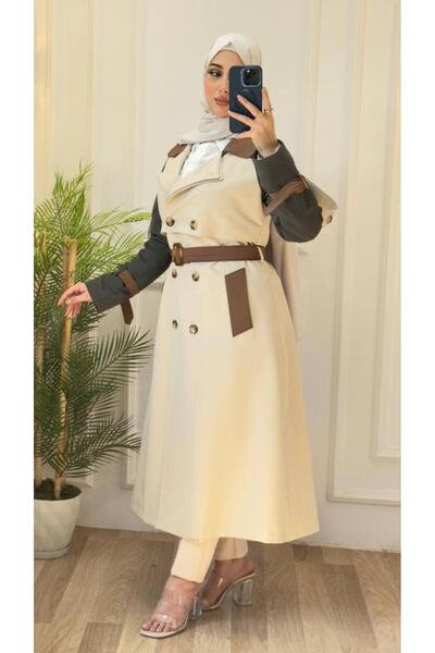 Tebrikler tekstil kadın yazlık midi trençkot model m9063