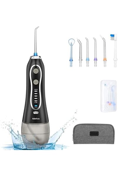 h2ofloss جهاز تنظيف الأسنان بالماء المحمول 300 مل مع بطارية قابلة لإعادة الشح...