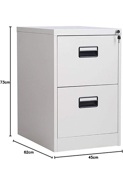 AWF AL WADI FURNITURE Steel Vertical Filing Cabinet Compact Storage steel Cabinet, Metal Lockable Cabinet with 2 Drawers