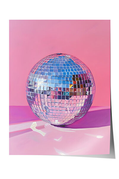 Zestia Çerçevesiz Poster, Disco Topu İllüstrasyonu, Salon Dekoru Poster No: 111880