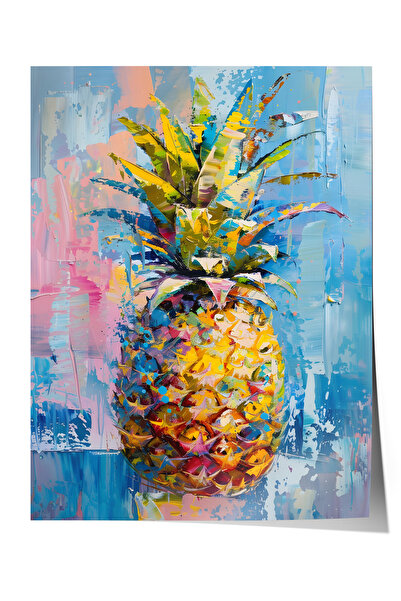 Zestia Poster fără ramă, Artă cu ananas, Poster decorativ pentru bucătărie Nr...