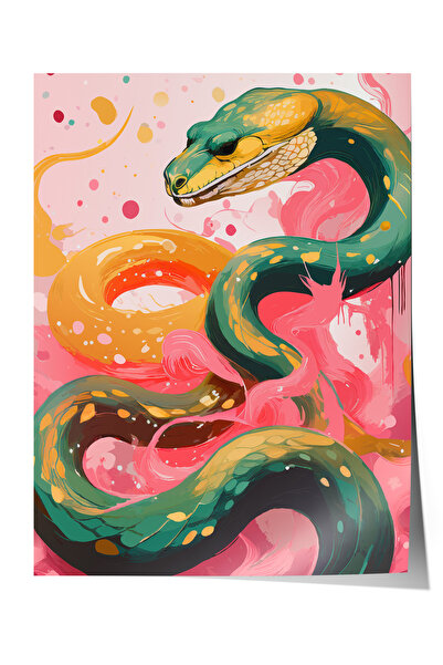 Zestia Poster fără ramă, ilustrație artistică cu șarpe, poster decorativ pent...