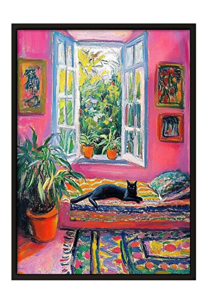 Zestia Tablou cu ramă neagră, Ilustrație pastelată pentru casă, Poster decora...