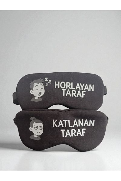 BeyzHal 🛌   Snoring Themed Couple Sleeping Mask – “Snoring Side & Folding Side” Humorous Eye Mask Set