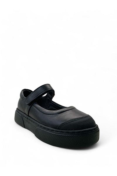 Tuğba Ortopedi 818 Orthopedic 100% Genuine Leather Lightweight Girls' Preschool Black Ballerinas