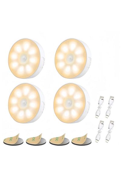 Generic Music Flower Sensor night Lights, 4 pcs LEDs Rechargeable small Night Light, with USB Cable & Magne