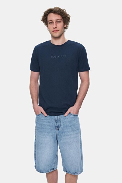 Eckō Unltd. Empire Navy Blue Crew Neck Embroidered Standard Fit Men's Tshirt