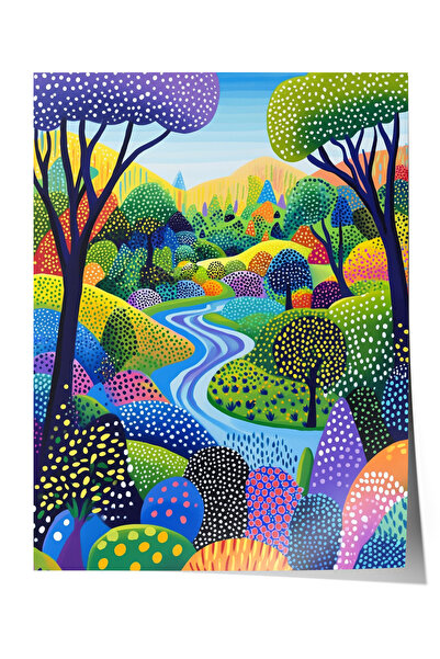 Zestia Poster fără ramă, Dealuri abstracte colorate, Poster decorativ pentru ...