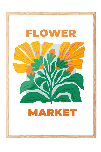 Zestia Tablou cu ramă din lemn, Piața de flori, Poster decorativ pentru bucăt...