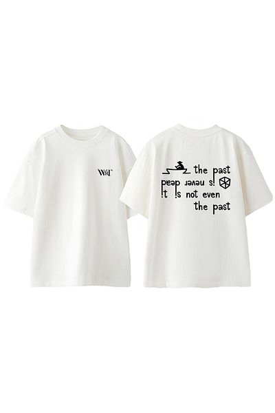 THEWERT The Past Design Back Printed Cotton White Oversize T-Shirt