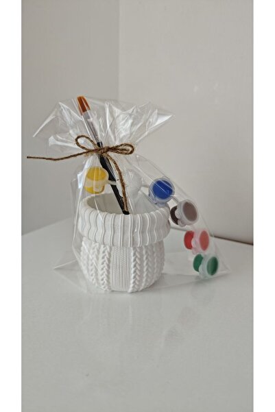 Zn Craft Şapka Tasarımlı Taş Tozu Boyanabilir Obje Seti