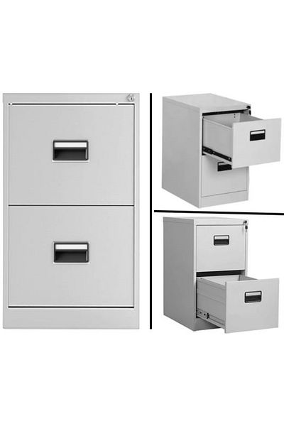 AWF AL WADI FURNITURE Steel Vertical Filing Cabinet Compact Storage steel Cabinet, Metal Lockable Cabinet with 2 Drawers