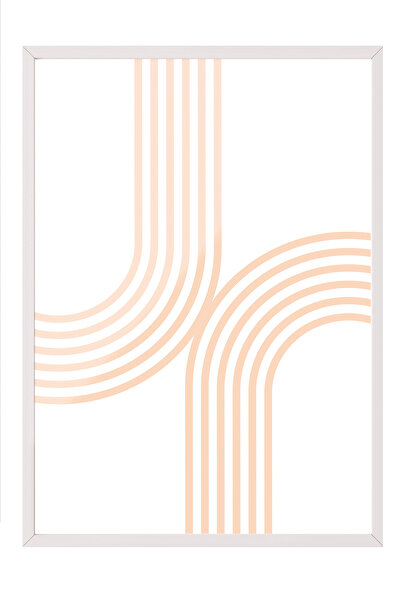 Zestia Tablou cu ramă albă, linii minime, poster decorativ pentru camera de s...