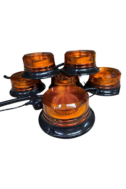 ARSVİSİON AUTO ACCESSORIES 12v/110volt Sarı Sarı Ledli Çakmak Fişli Mıknatıslı Tepe Lambası