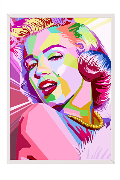 Zestia Tablou înrămat alb, Pop Art Marilyn Monroe, Poster decorativ pentru ca...