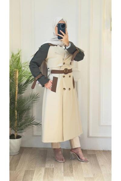 Tebrikler tekstil kadın yazlık midi trençkot model m9063