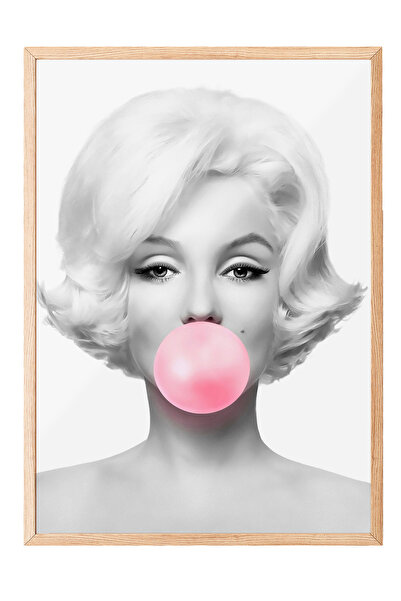 Zestia Tablou cu ramă din lemn, Marilyn Monroe alb-negru, Poster decorativ pe...