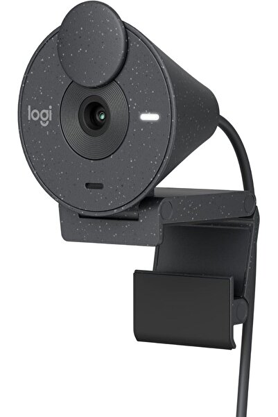 logitech Brio 300 Full HD Webcam with Privacy Shutter, Noise Reduction Microphone, USB-C - Graphite