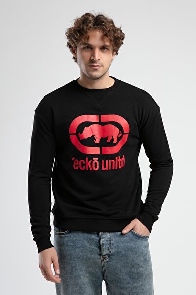 Eckō Unltd. Liberty Black Crew Neck Printed Loose Fit Men's Sweatshirt