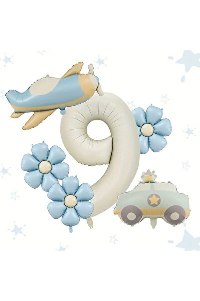 DÜVENCİ TİCARET Set de baloane cu tematică de avion, mașină de poliție, baloa...