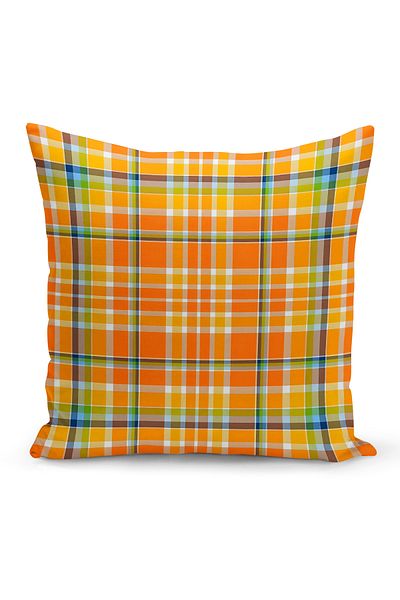 Bertille Home Autumn Plaid Series Double Side Printed Throw Pillow Case (Halloween Autumn Cushion Cover)
