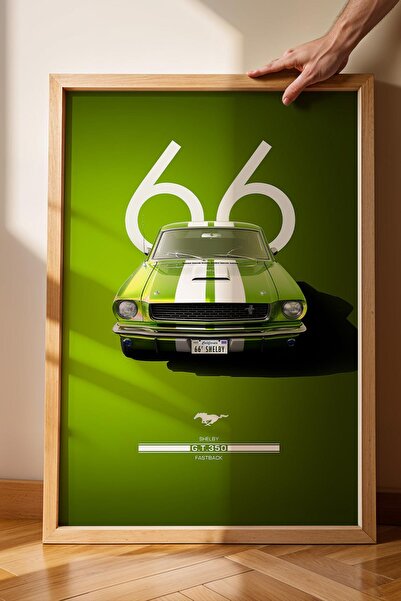 Saturn 1966 Ford Mustang Shelby Fastback GT350 cu cadru de pictură - Poster d...