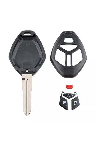 TECHSTAR Carcasă cheie auto cu 4 butoane compatibilă cu Mitsubishi Lancer 2008–2015, Galant, Eclipse –