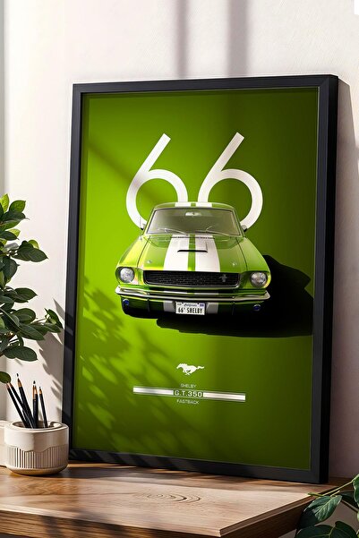 Saturn 1966 Ford Mustang Shelby Fastback GT350 cu cadru de pictură - Poster d...