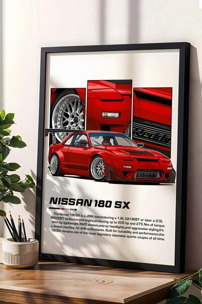 Saturn Tablou cu cadru Nissan 180 SX - Poster Nissan Car