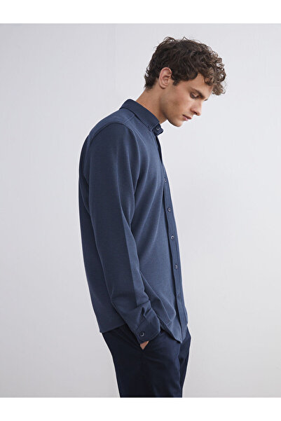 LC Waikiki قميص بترول سليم فيت بأكمام طويلة للرجال