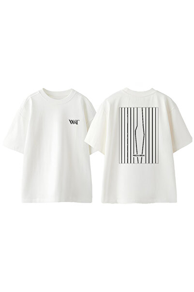 THEWERT Prison Break 2 Design Back εμπριμέ βαμβακερό λευκό μπλουζάκι υπερμεγέ...