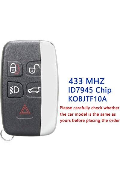 TECHSTAR Cheie auto programabilă completă 433MHz, cu 5 butoane, cip PCF7945, compatibilă cu Land Rover