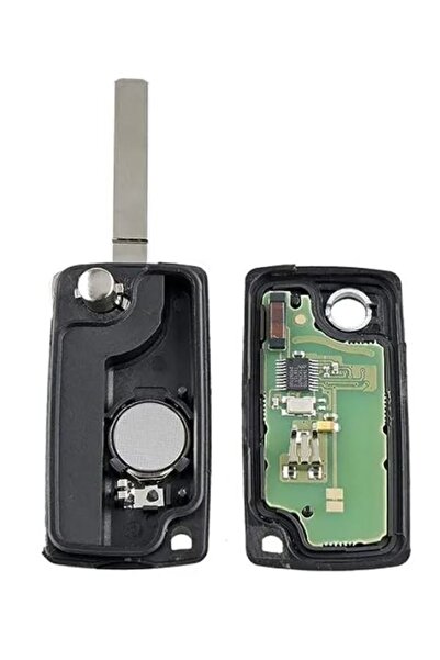 TECHSTAR Cheie auto completă tip lamă cu 3 butoane, compatibilă cu Citroen și Peugeot, include 433 MHz