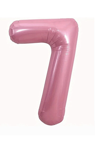 Bunloon 7 Rakam Pembe Renk Dev Folyo Balon 76 cm Doğum Günü Parti Süsleme