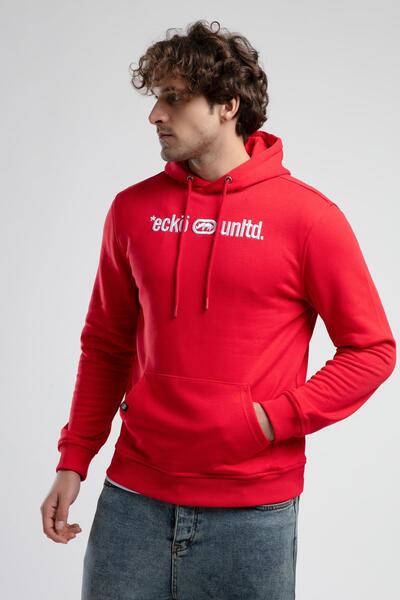 Genel Markalar YORKER Kırmızı Sweatshirt Nakışlı Loose Fit Erkek Sweatshirt