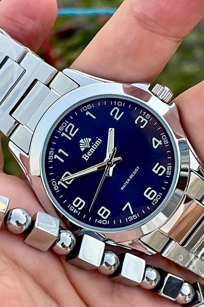 Bentini Original 2 Year Warranty Steel Men's Watch and Bracelet
