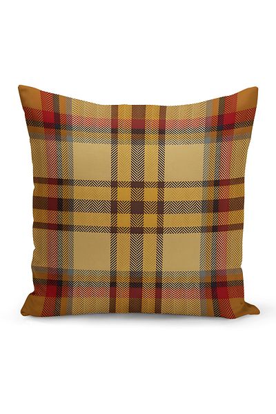 Bertille Home Autumn Plaid Series Double Side Printed Throw Pillow Case (Halloween Autumn Cushion Cover)