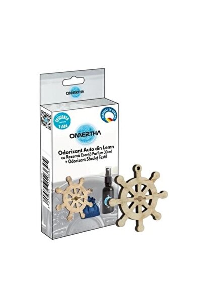 Omertha Odorizant auto OME59, design carmă de vas, din lemn, sticluță 30 ml, ...